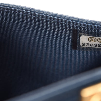 Chanel Caviar Quilted Boy Flap Card Holder Blue 7 of 8