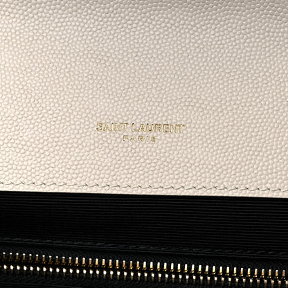 Saint Laurent Grain De Poudre Textured Mixed Matelasse Large Triquilt Monogram Satchel Porcellana 7 of 10