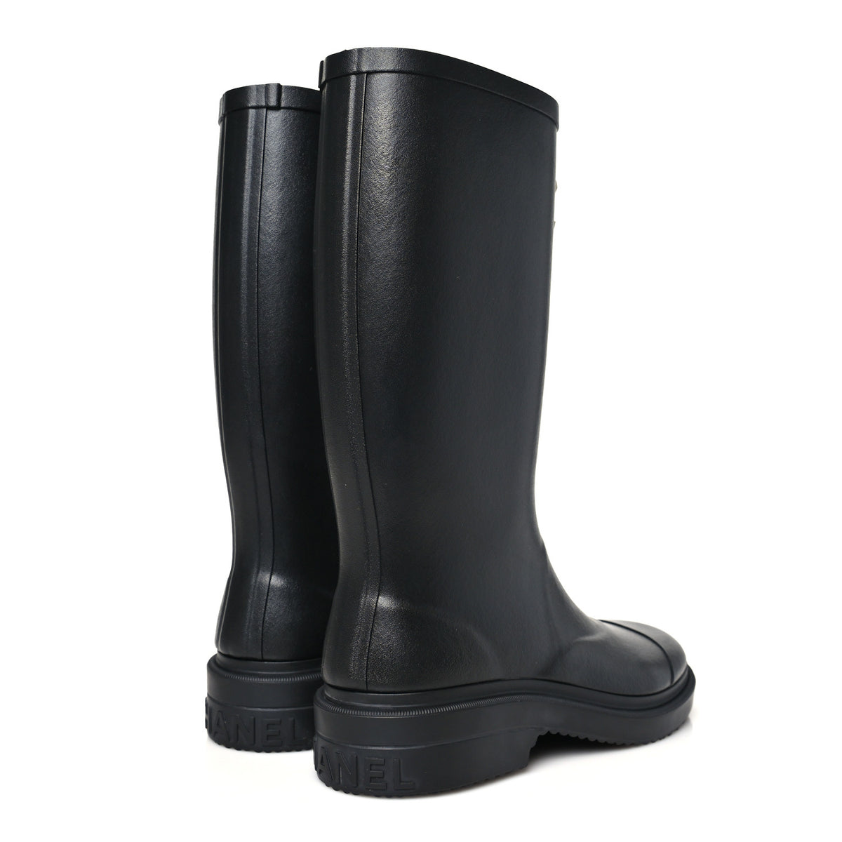 Chanel Caoutchouk CC High Boots 36 Black 5 of 10
