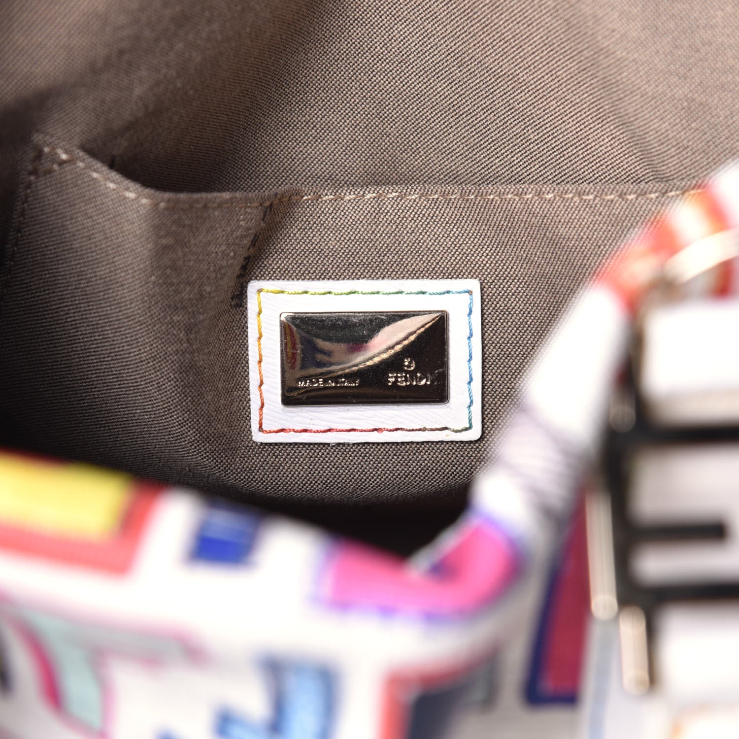 Fendi Zucca Spalmati Vitello FF Multicolor Forever Boston Multicolor White 6 of 9