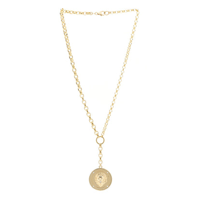 Foundrae 18K Yellow Gold Large Strength Medallion Heavy Mixed Belcher Extension Chain Necklace 3 of 6