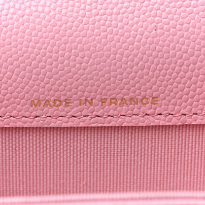 Chanel Caviar Quilted Flap Card Holder Wallet Light Pink 7 of 9