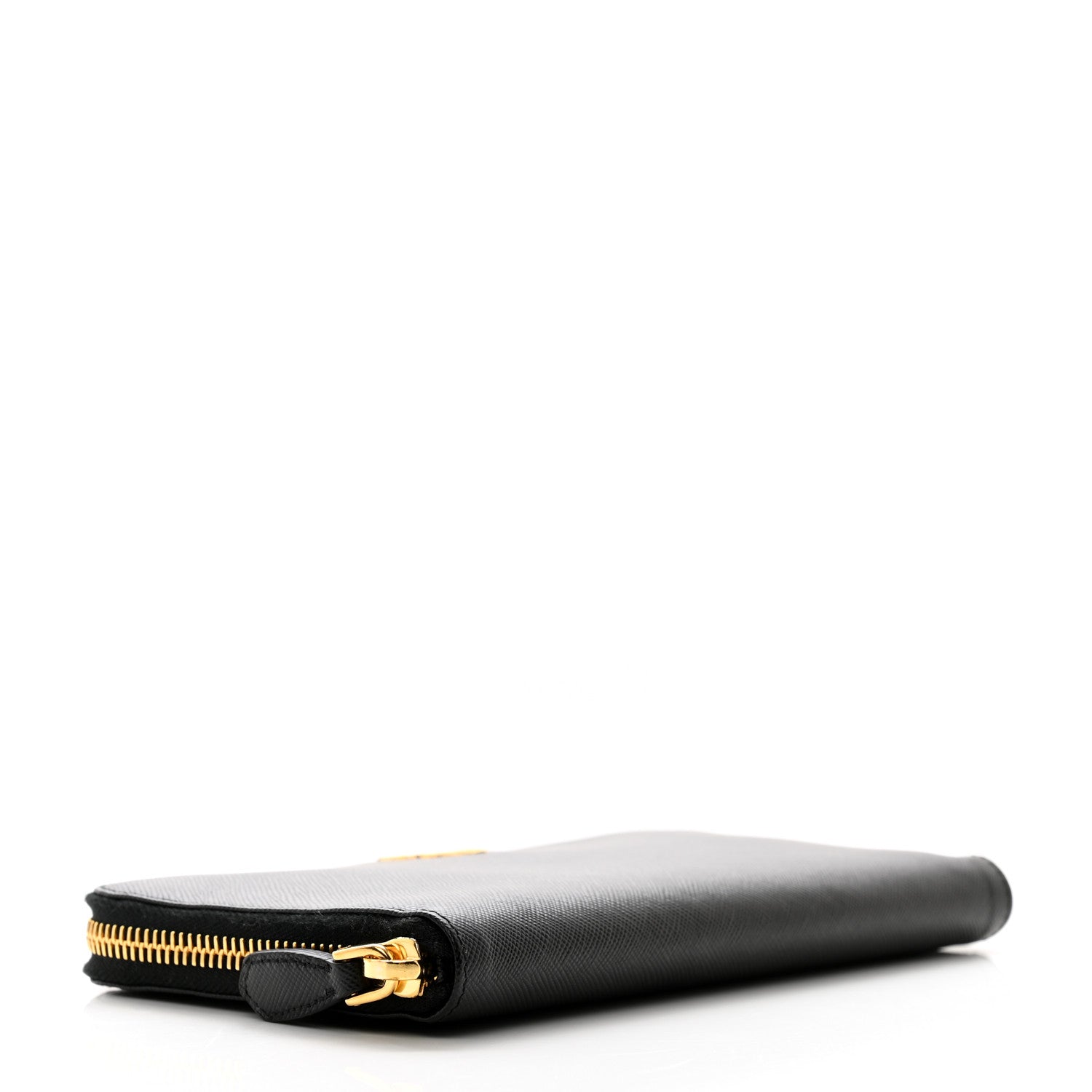 Prada Saffiano Metal Zip Around Wallet Black 4 of 10