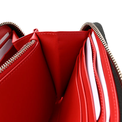 Christian Louboutin Calfskin Snakeskin Embossed Panettone Spiked Zip Around Wallet Black 8 of 11