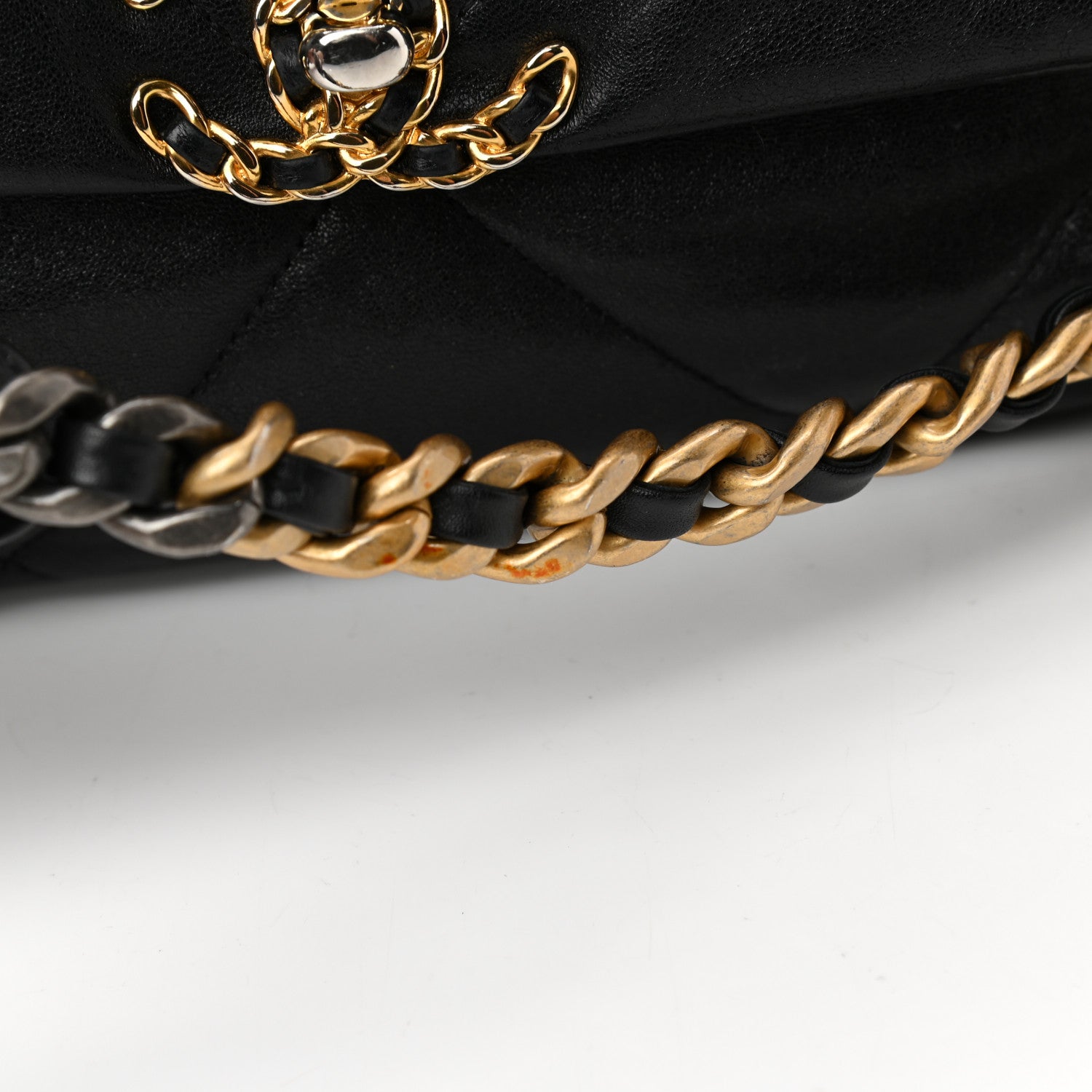 Chanel Goatskin Quilted Large Chanel 19 Flap Black 31 of 33
