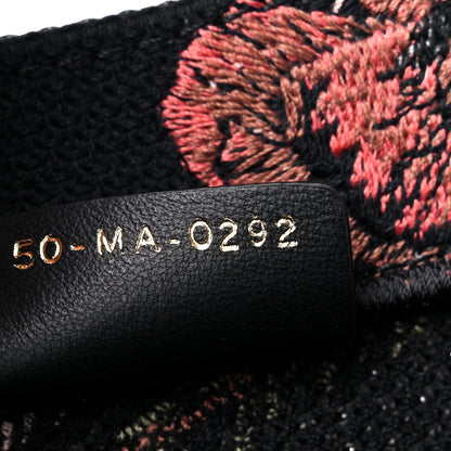 Christian Dior Canvas Embroidered Large Book Tote Black Multicolor 7 of 11