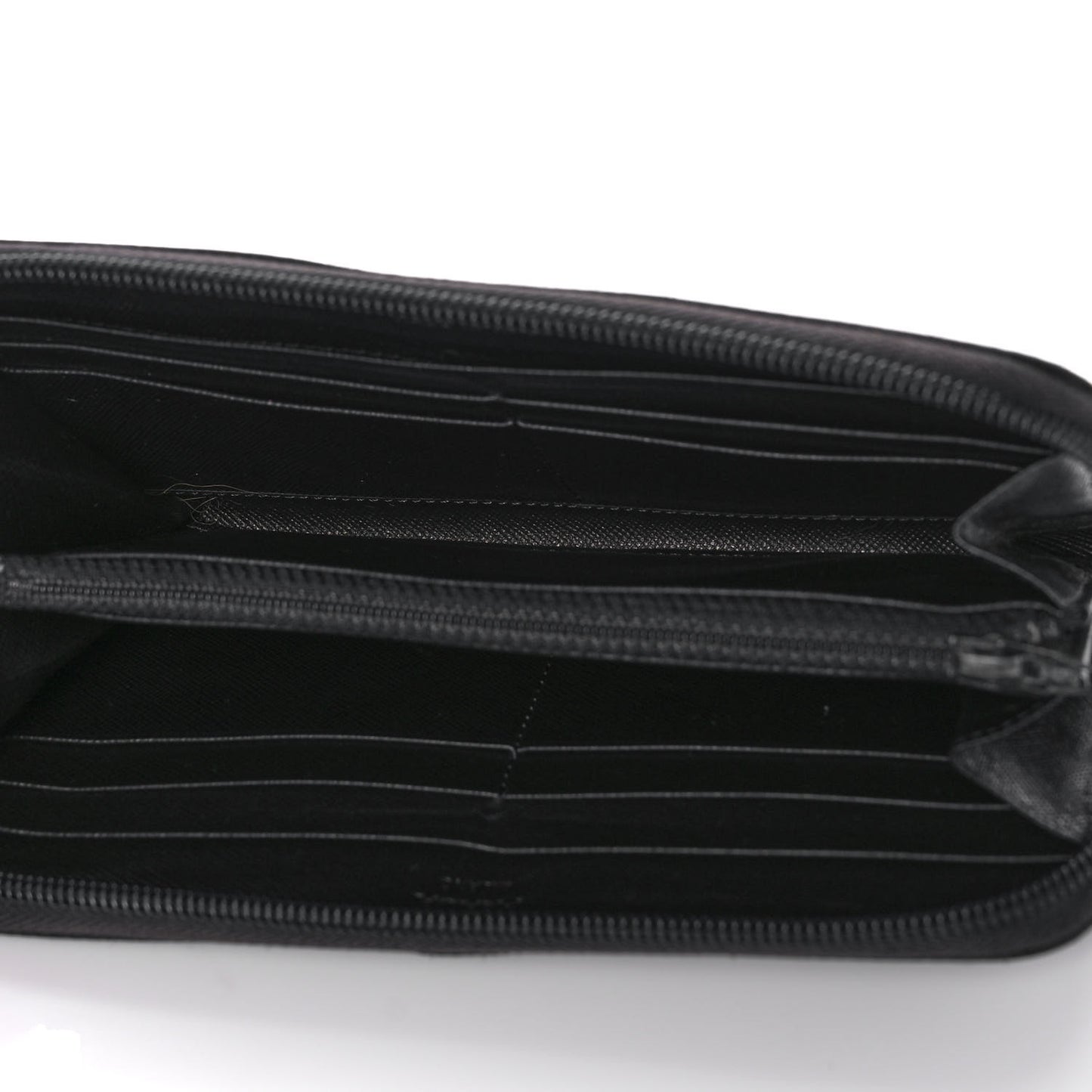 Tessuto Nylon Zip Around Wallet Black