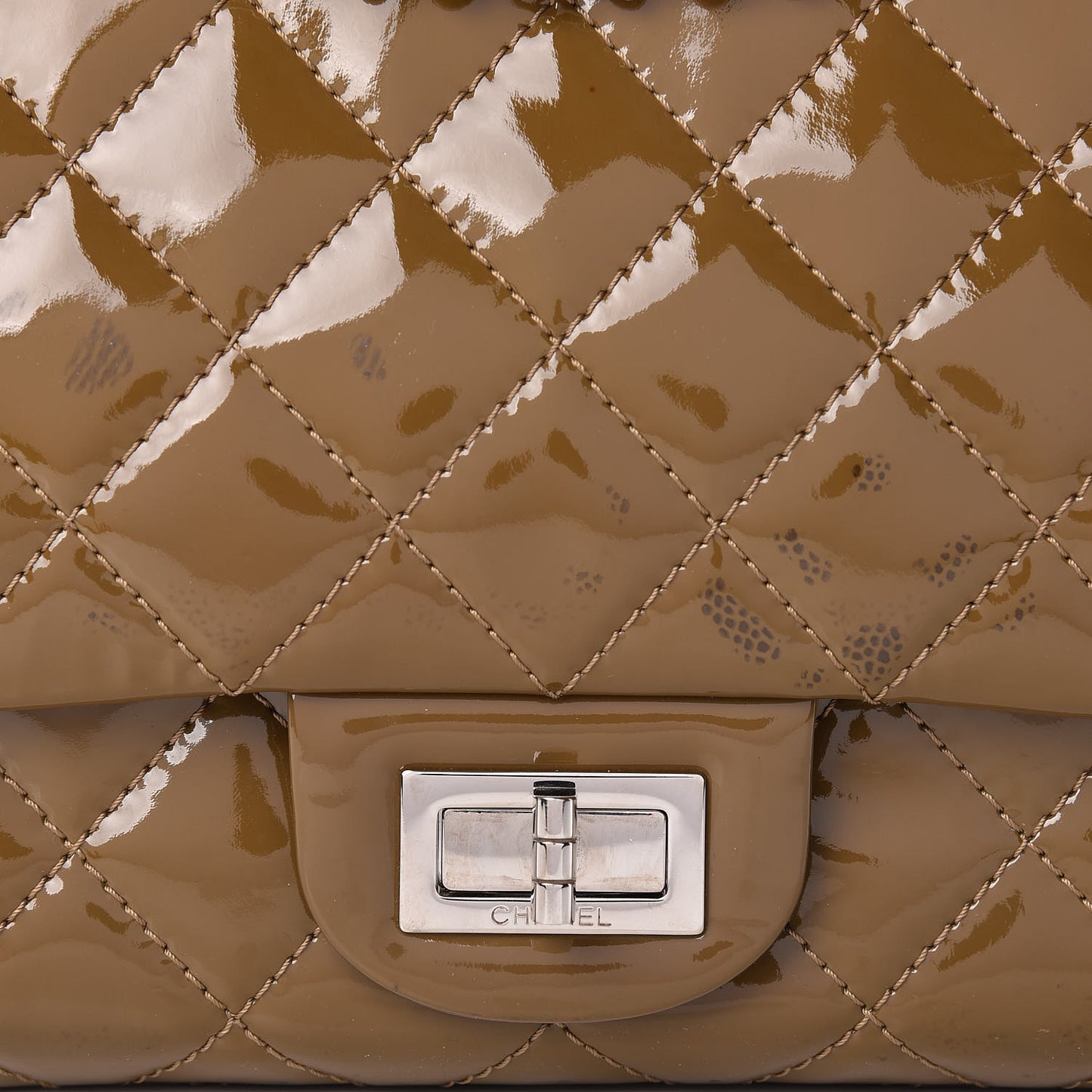 Patent Quilted 2.55 Reissue 227 Flap Taupe