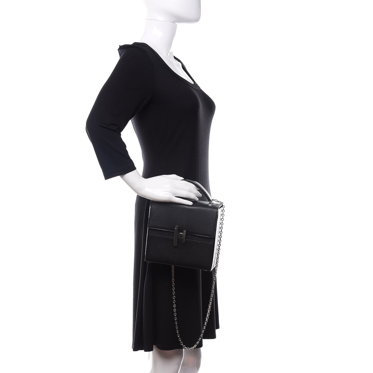 Hermes Chevre Mysore Cinhetic Boxy Top Handle Bag Black 3 of 14