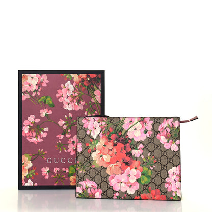 Gucci GG Supreme Monogram Blooms Large Cosmetic Case Beige Multicolor Dry Rose 8 of 8
