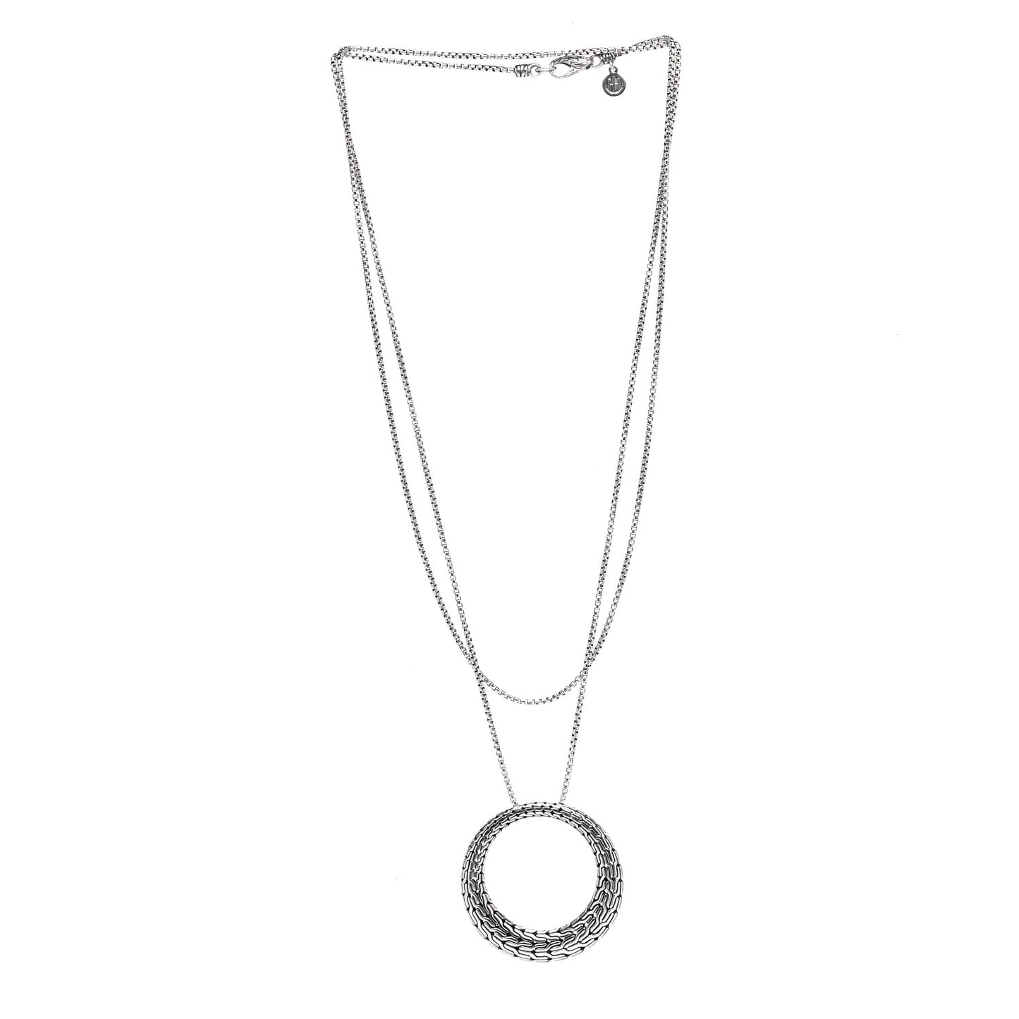 Sterling Silver Classic Chain Graduated Pendant Necklace