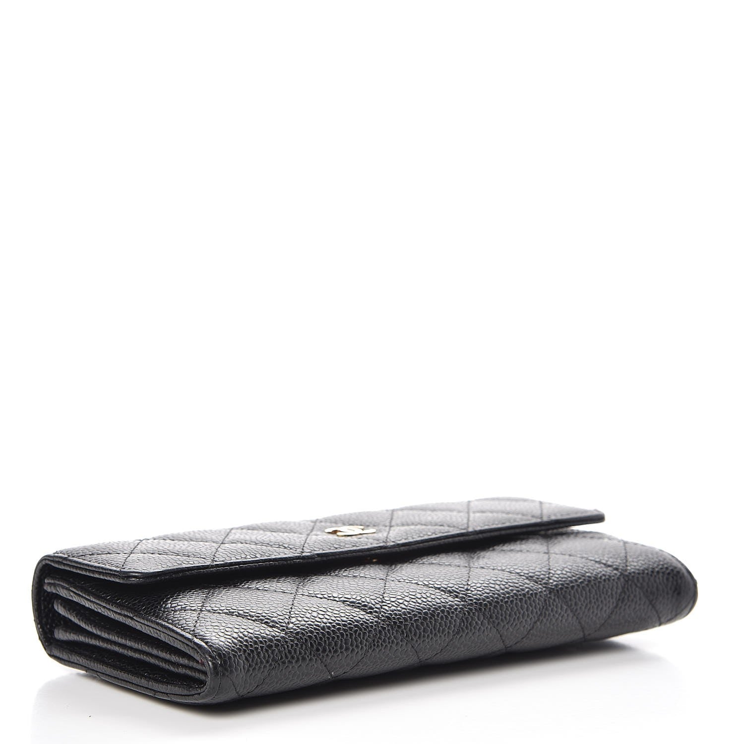 Chanel Caviar Quilted Large Gusset Flap Wallet Black 4 of 9