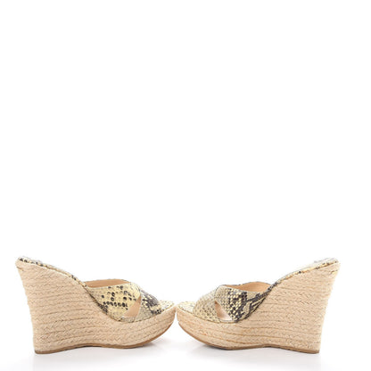 Jimmy Choo Python Phyllis Espadrille Wedges 36 Natural 5 of 14
