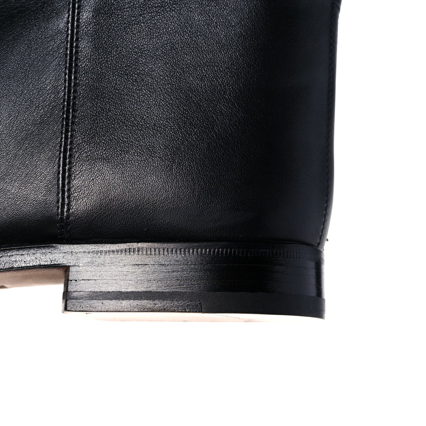 Calfskin Striped Riding Boots 39 Multicolor