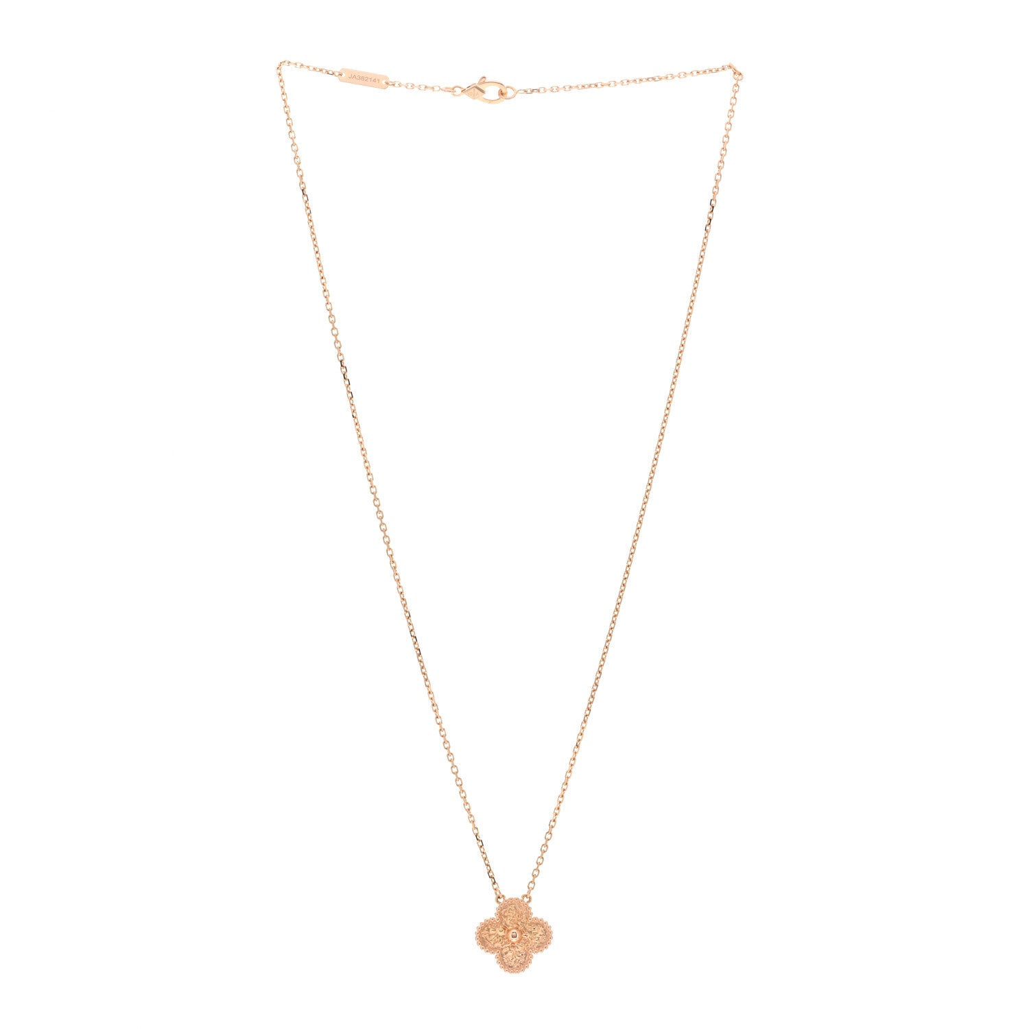 Van Cleef & Arpels 18K Rose Gold Vintage Alhambra Pendant Necklace 3 of 6