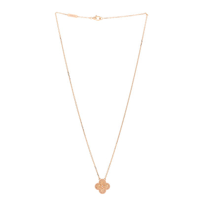 Van Cleef & Arpels 18K Rose Gold Vintage Alhambra Pendant Necklace 3 of 6