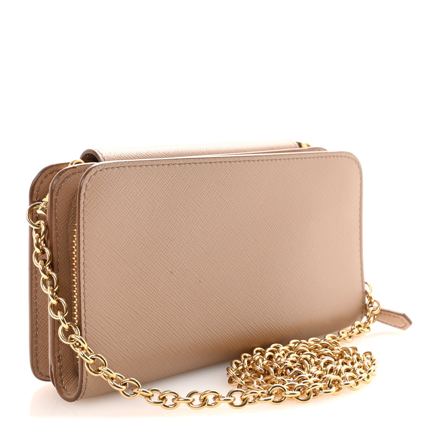 Saffiano Chain Wallet Cammeo