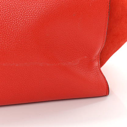 Celine Drummed Calfskin Suede Large Trapeze Vermillion 14 of 17