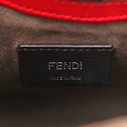 Fendi Vitello Century Wicker FF 1974 Embossed Small Runaway Shopper Tote Fragola 6 of 18