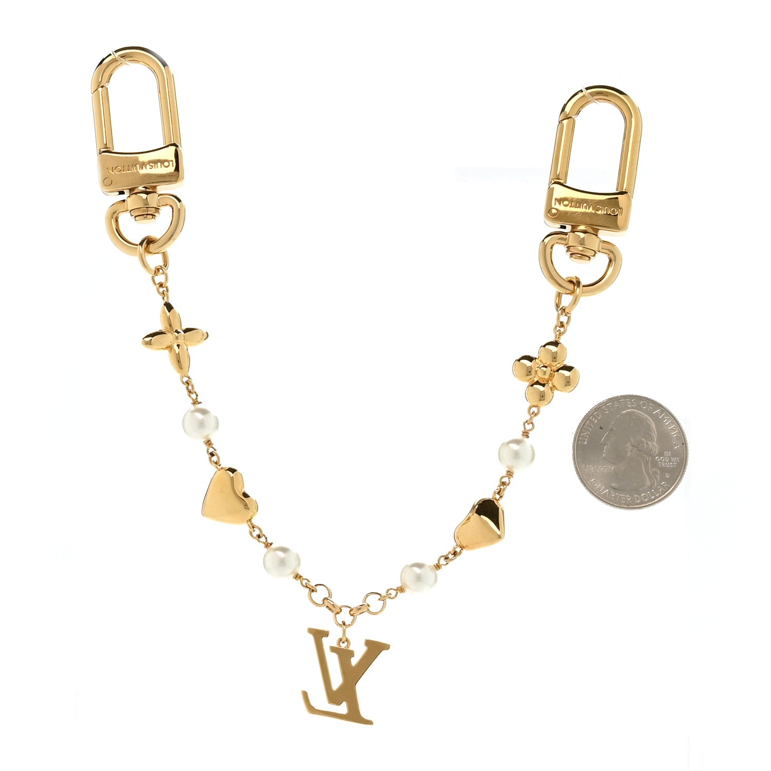 Louis Vuitton Metal Pearl River Bag Charm Gold 2 of 4
