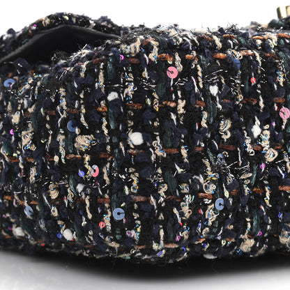 Chanel Glittered Tweed Quilted Mini Rectangular Flap Navy Blue Mulitcolor 9 of 12