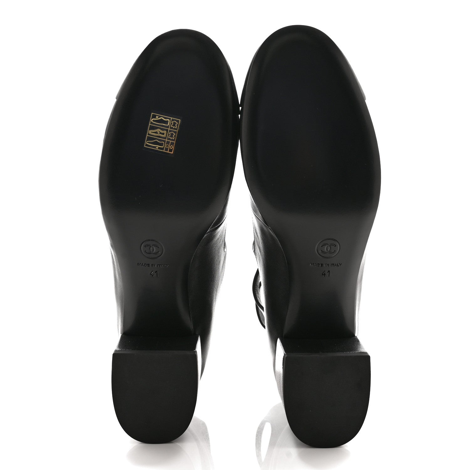 Chanel Lambskin Cap Toe CC Mary Jane Short Boots 41 Black 5 of 9