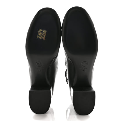Chanel Lambskin Cap Toe CC Mary Jane Short Boots 41 Black 5 of 9