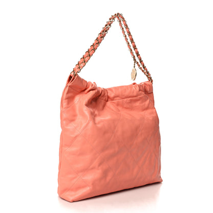 Chanel Shiny Calfskin Quilted Chanel 22 Light Orange 4 of 11