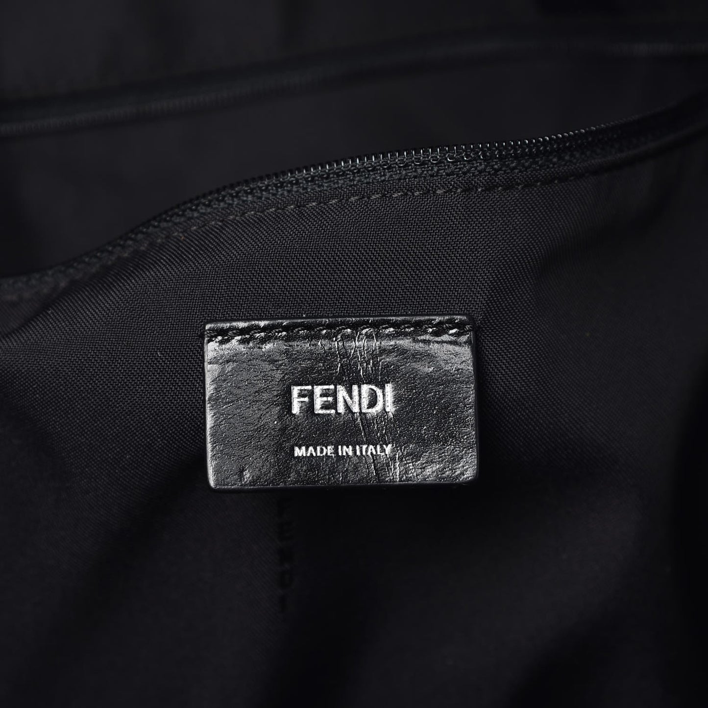 Nylon Shearling Block Letter Backpack Black