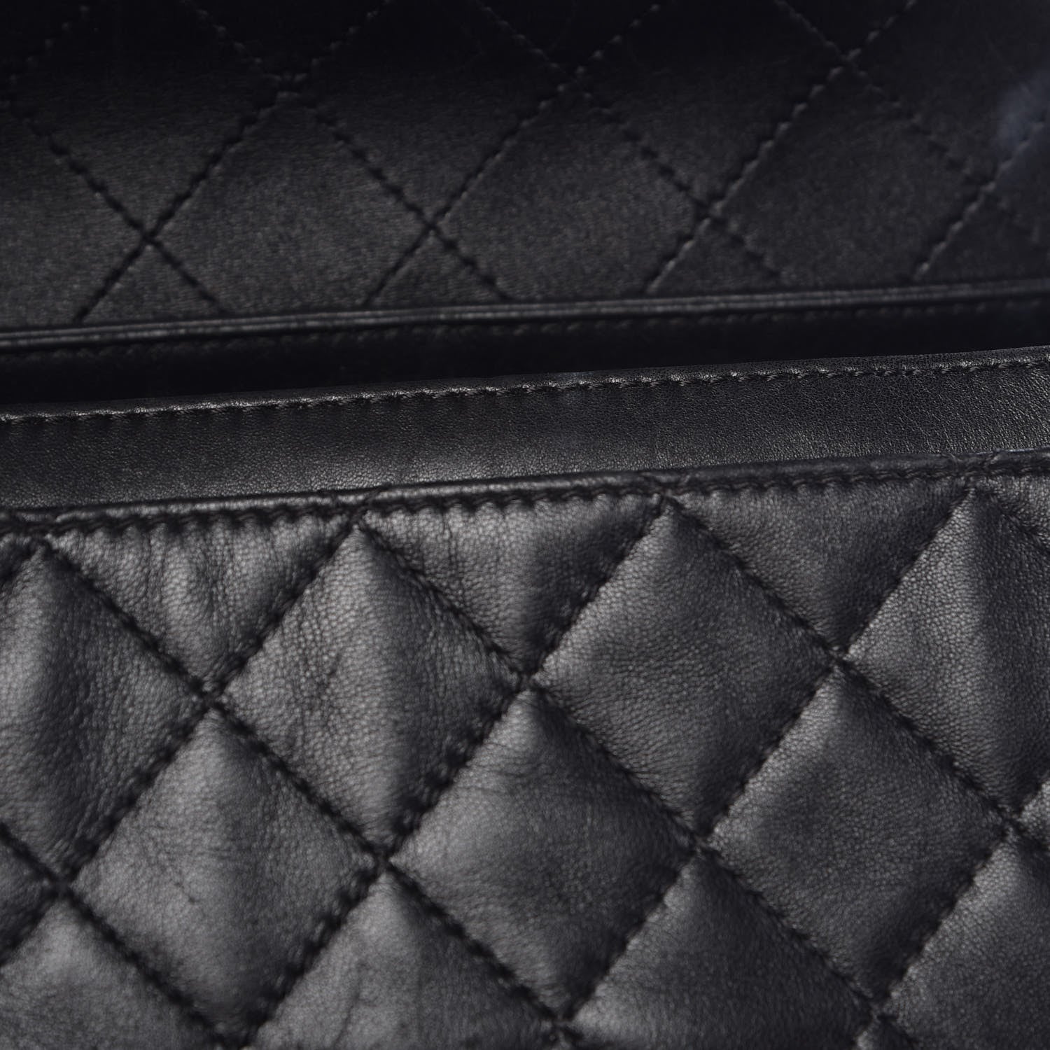 Chanel Lambskin Quilted CC Accordion Shopping Bag Black 9 of 14
