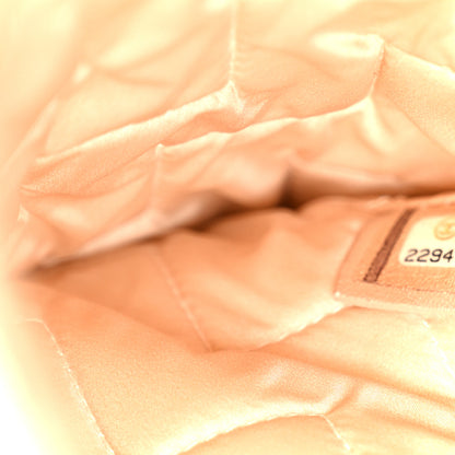 Chanel Metallic Lambskin Chevron Quilted Medium Cosmetic Case Light Pink 7 of 8
