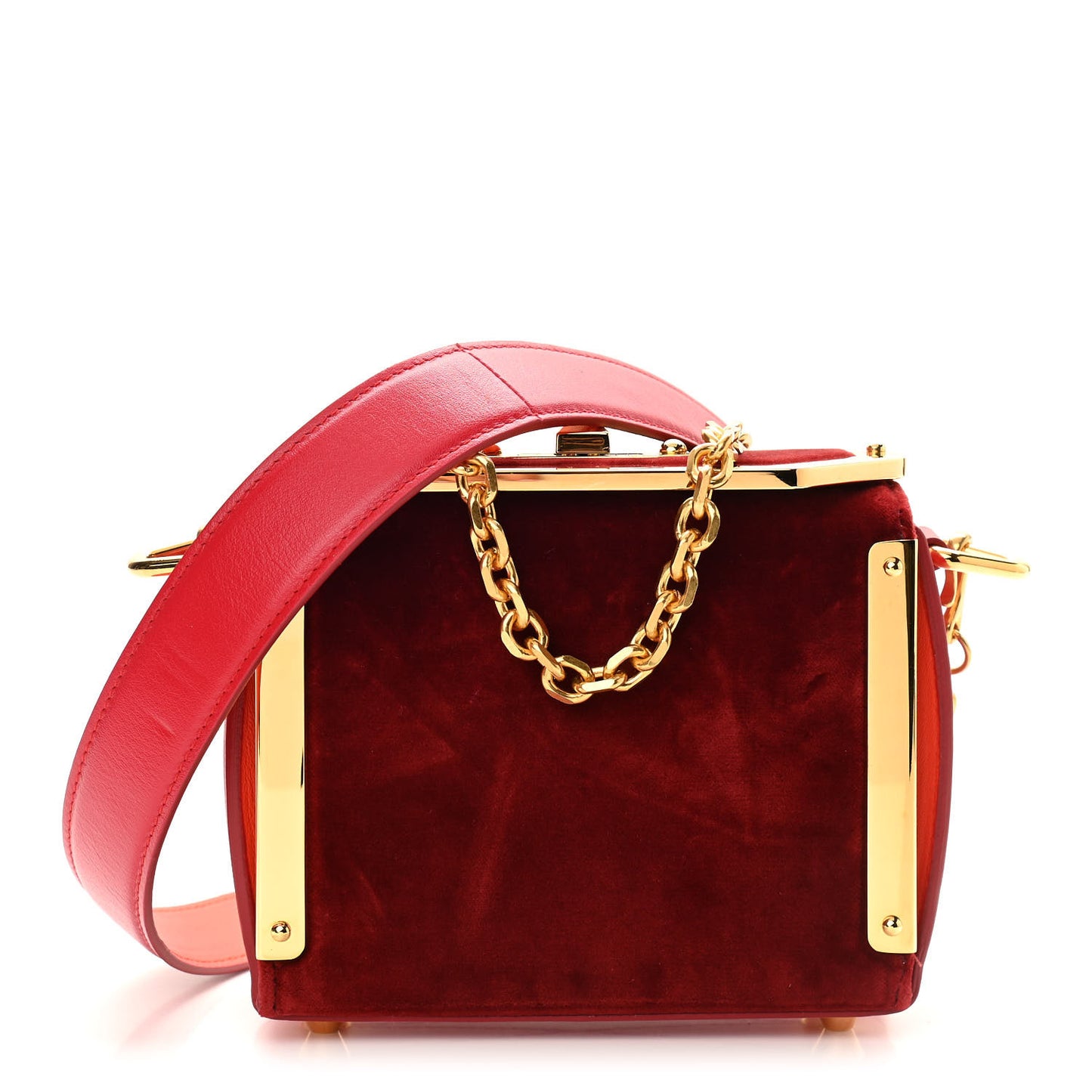 Velvet Box Shoulder Bag Red