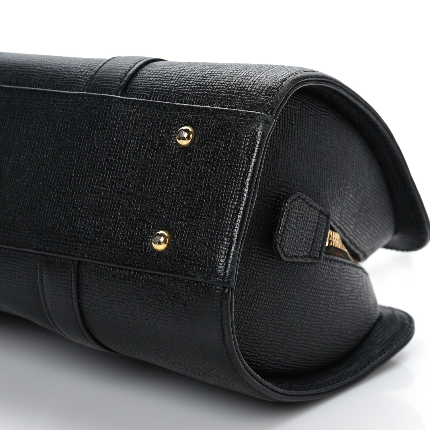 MCM Calfskin Studded Barrel Bag Black 8 of 8
