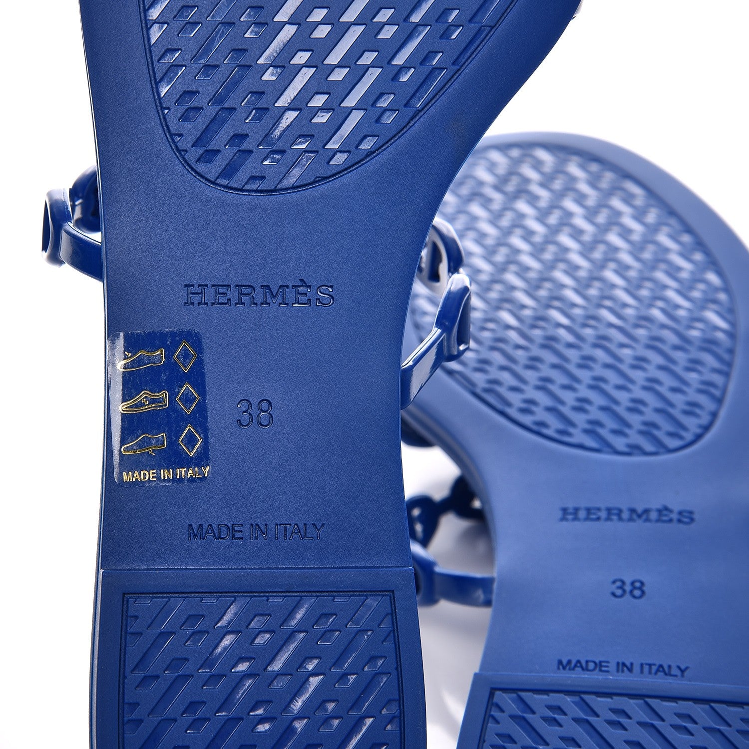Hermes Rubber Chaine d'Ancre Rivage Sandals 38 Bleu Smalt 7 of 8