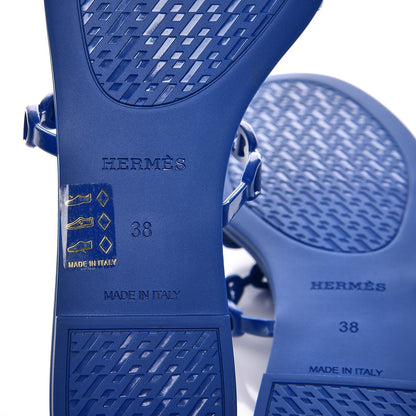 Hermes Rubber Chaine d'Ancre Rivage Sandals 38 Bleu Smalt 7 of 8