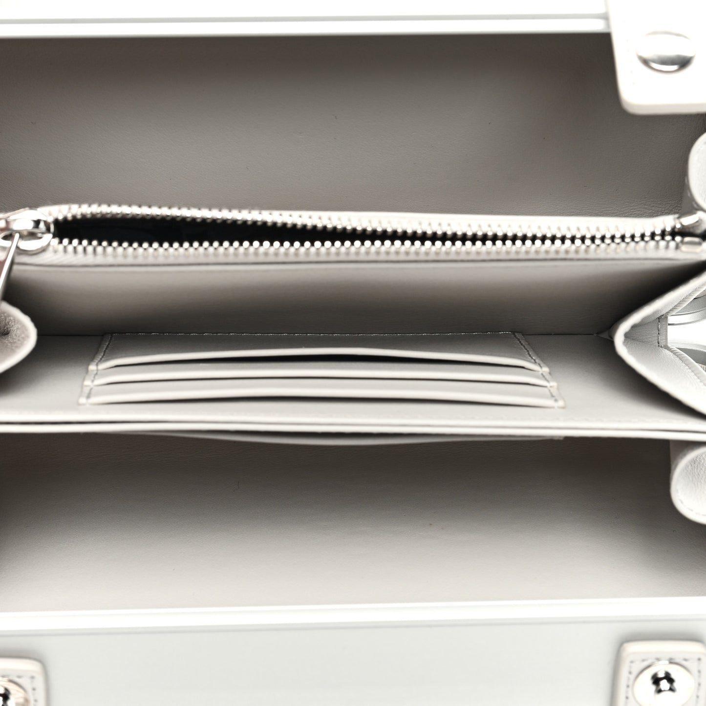 X RIMOWA Aluminum Personal Clutch On Strap Silver