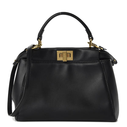 Fendi Nappa Mini Peekaboo Iconic Satchel Black 1 of 7