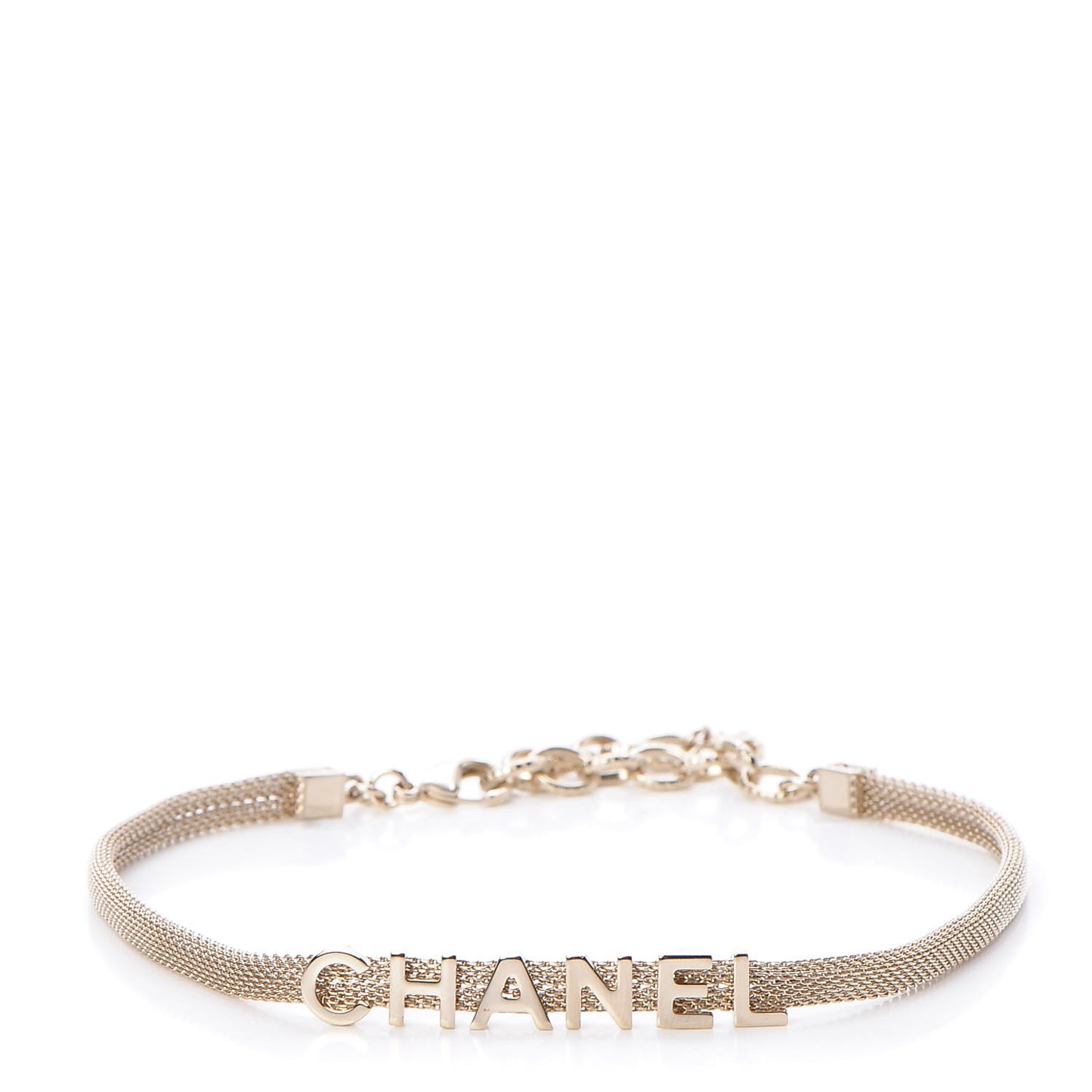 Mesh Mesh Logo Choker Necklace Gold