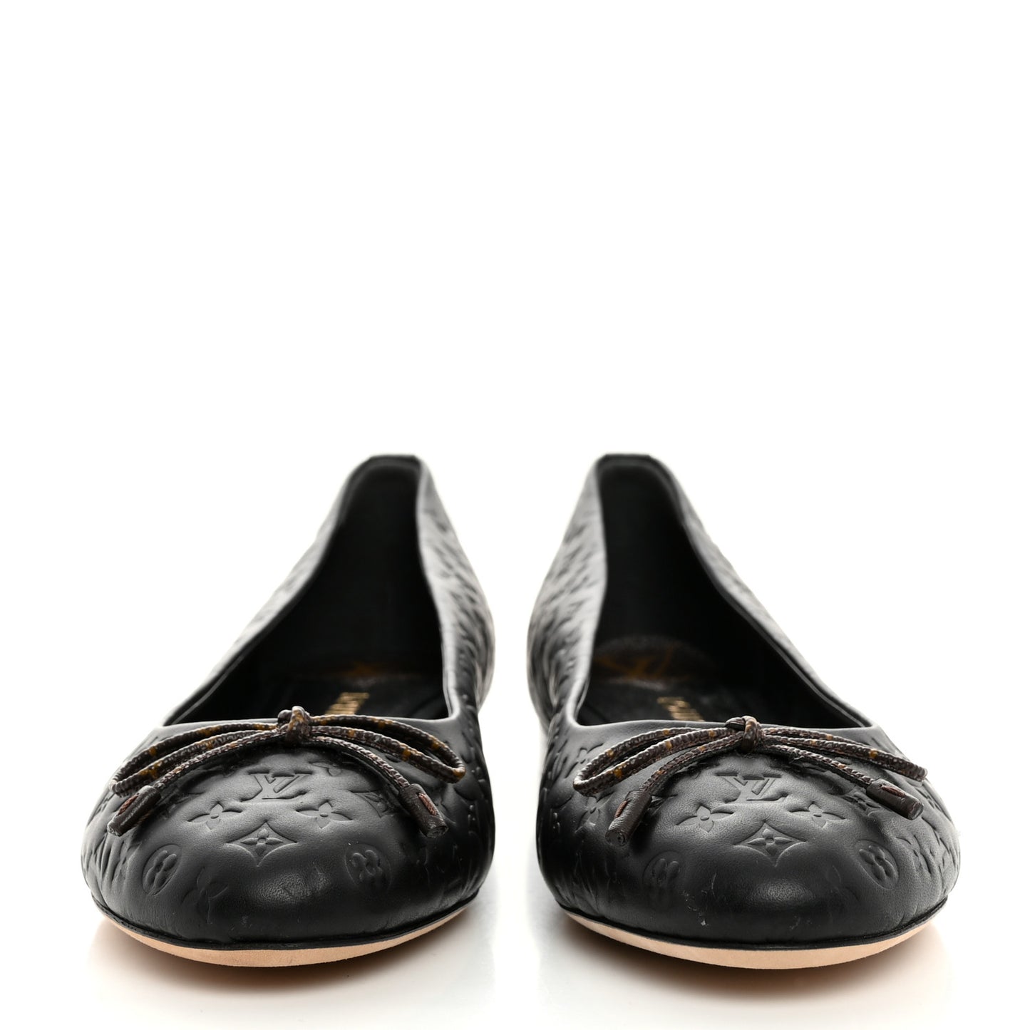 Nappa Monogram Embossed Ballet Flats 38 Black
