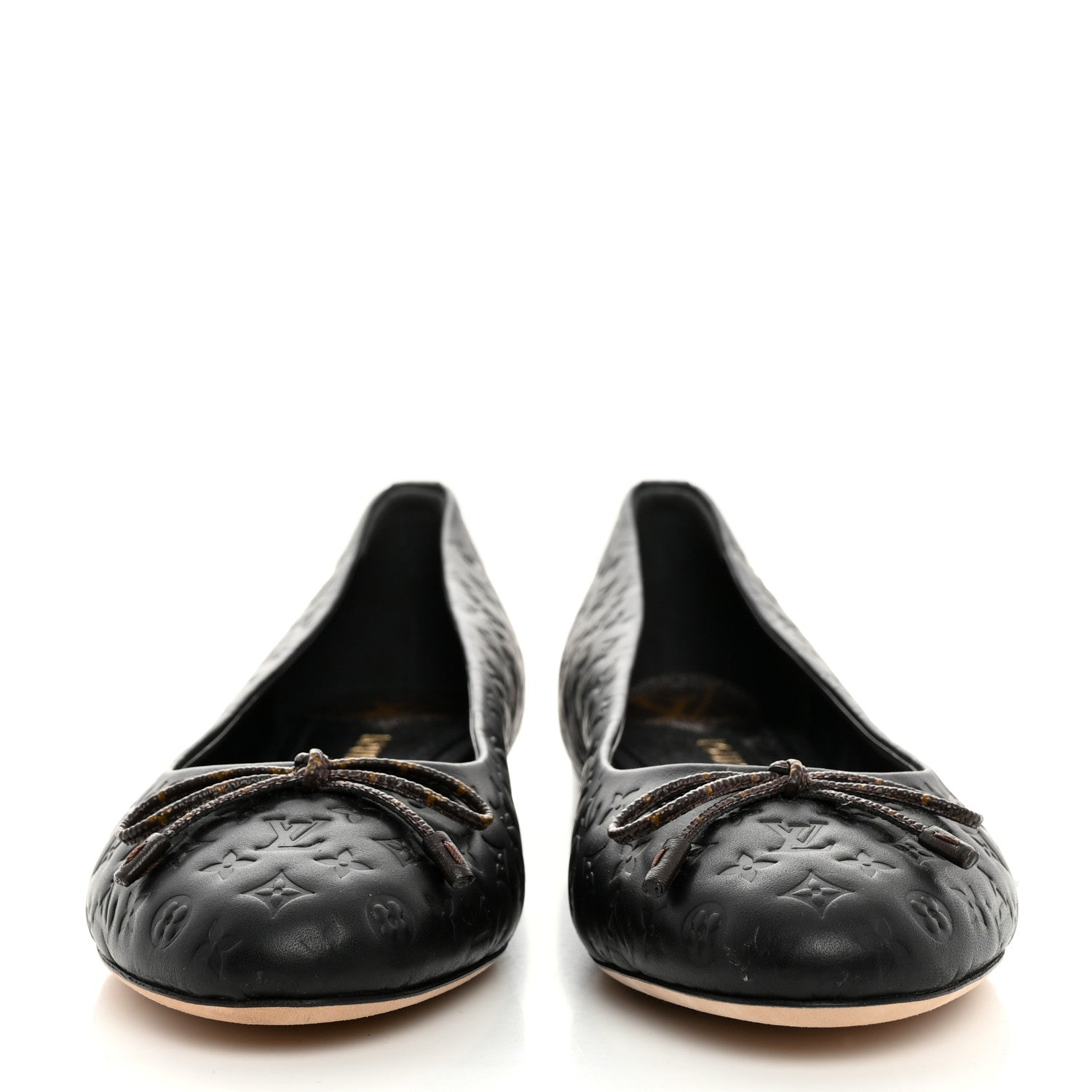 Louis Vuitton Nappa Monogram Embossed Ballet Flats 38 Black 2 of 9