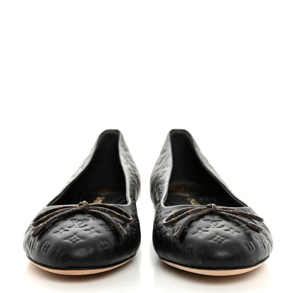 Louis Vuitton Nappa Monogram Embossed Ballet Flats 38 Black 2 of 9