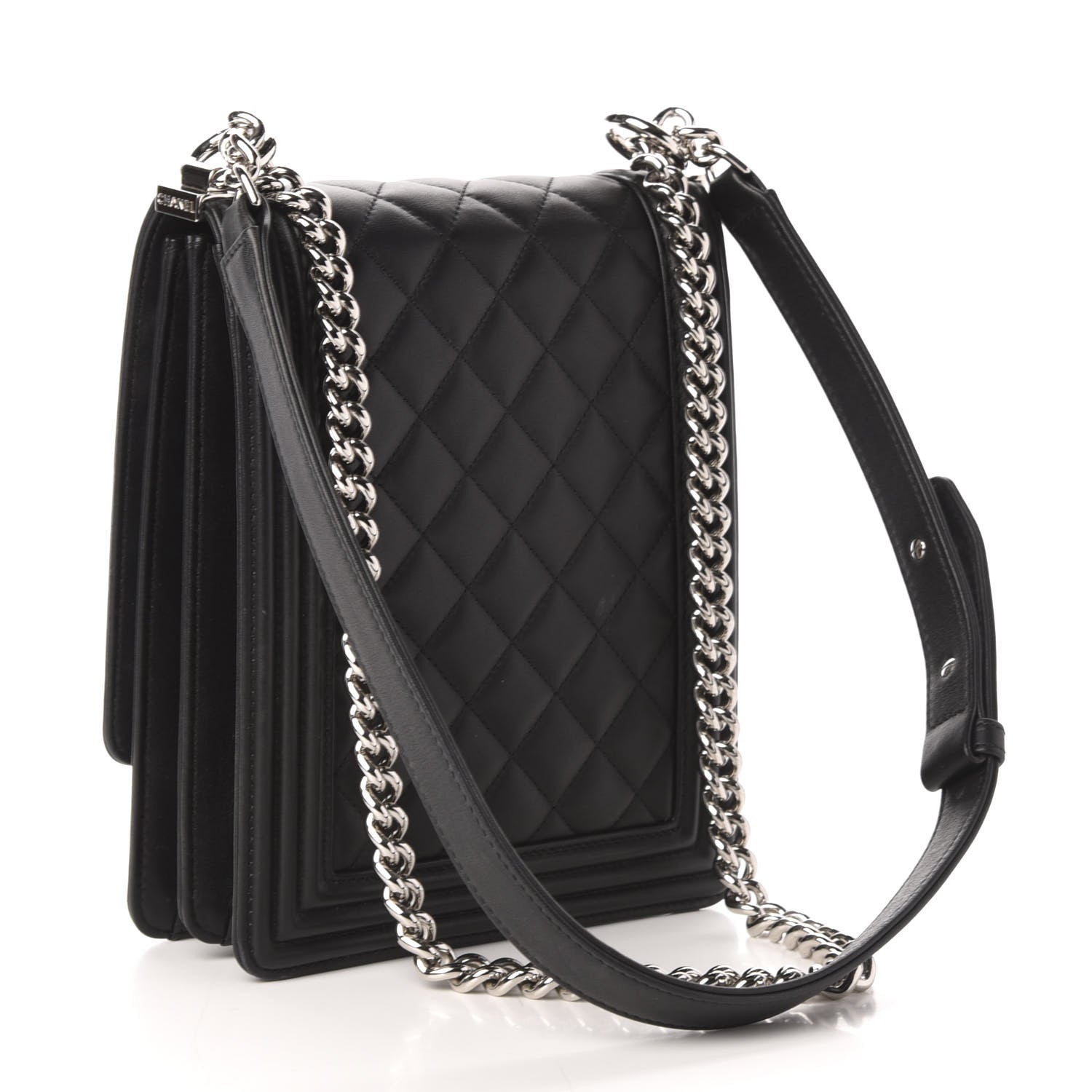 Chanel Calfskin Quilted North South Boy Flap Black 3 of 11