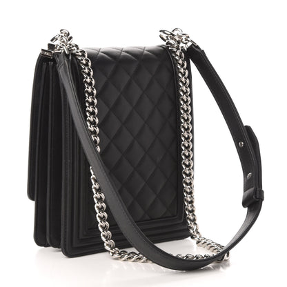 Chanel Calfskin Quilted North South Boy Flap Black 3 of 11
