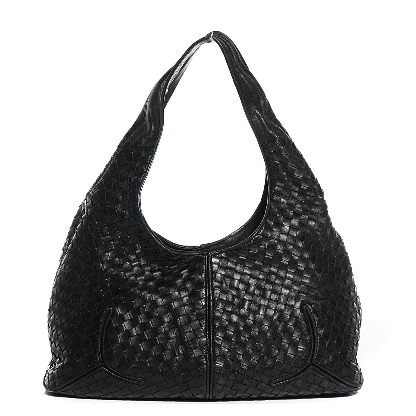 Nappa Intrecciato Ball Hobo Nero Black