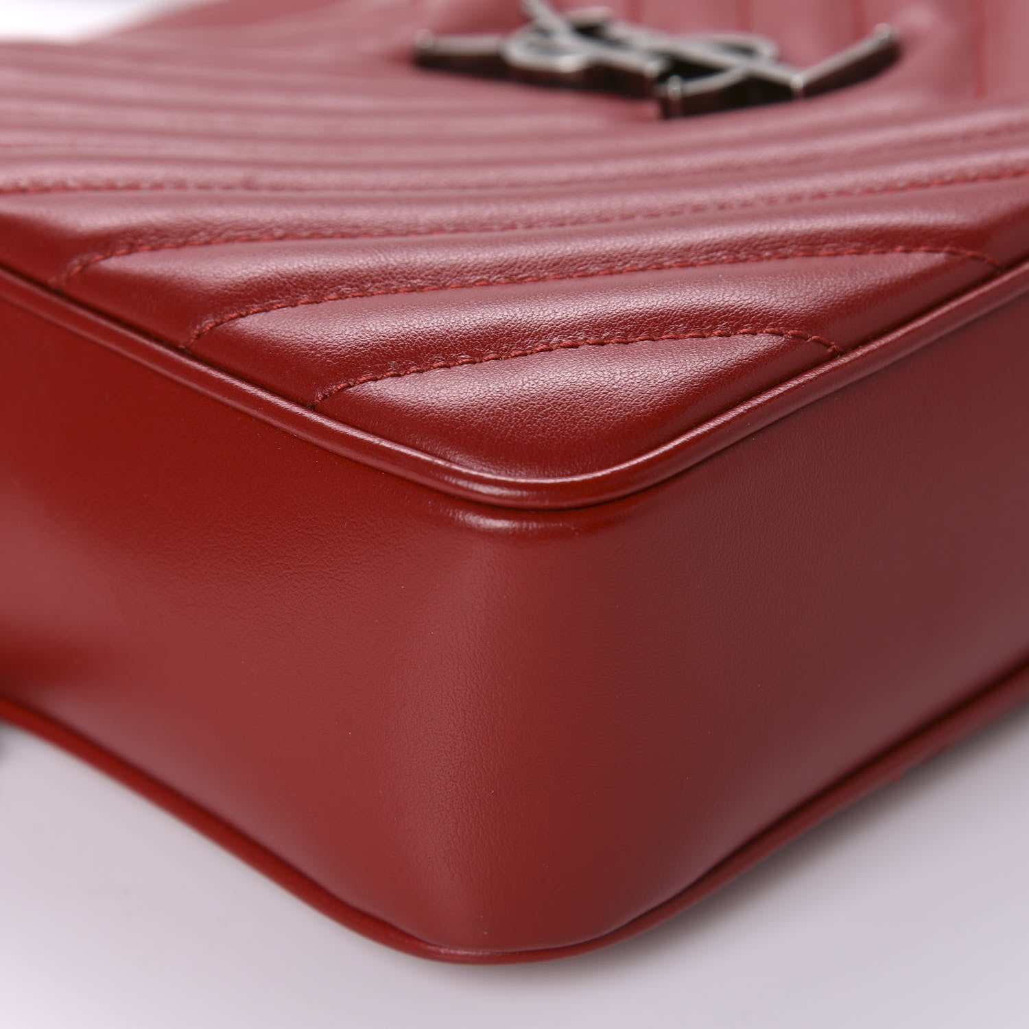 Saint Laurent Calfskin Matelasse Monogram Lou Camera Bag Red 6 of 12