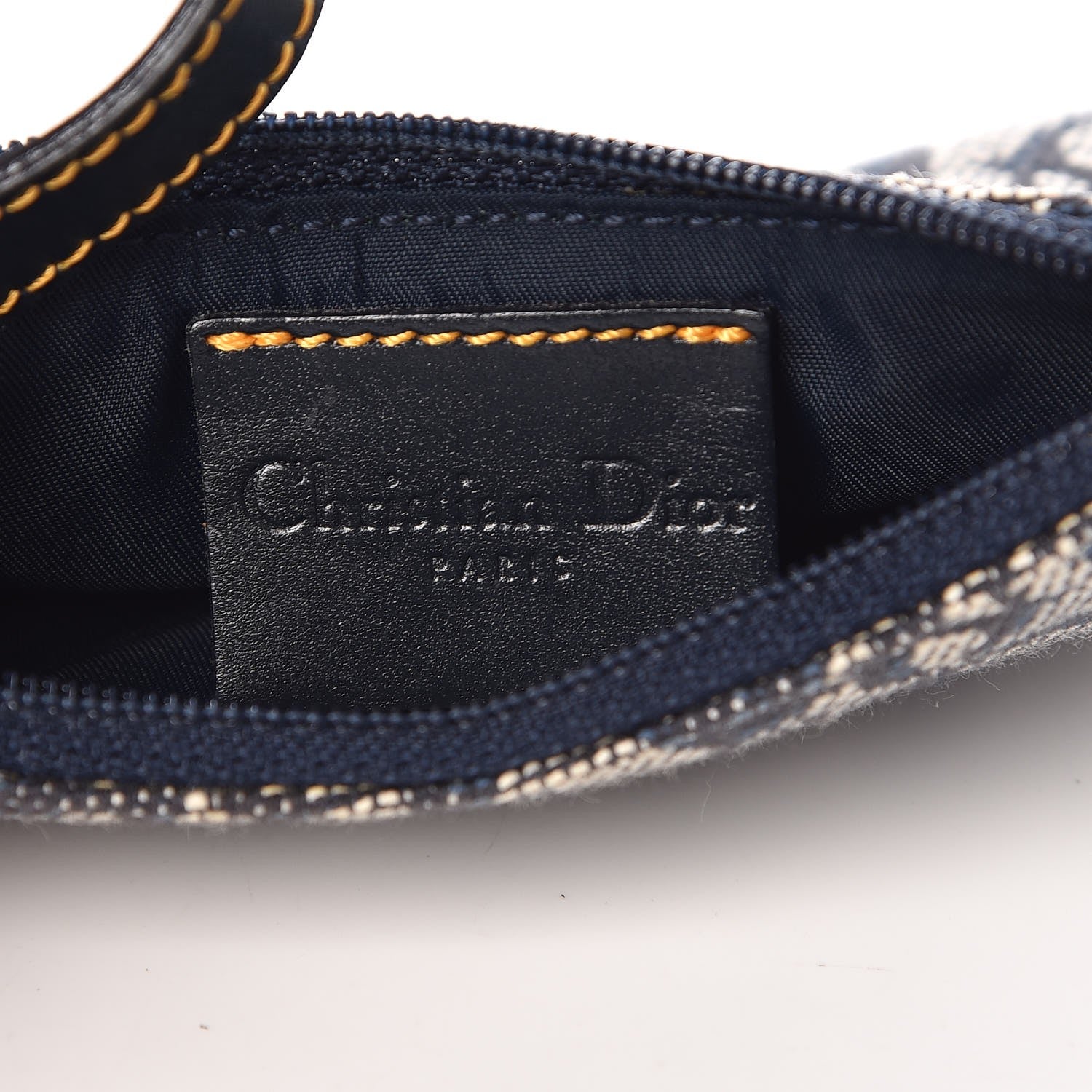 Christian Dior Monogram Saddle Coin Purse Navy 6 of 8