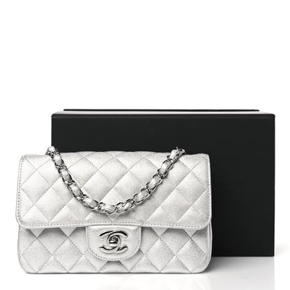 Chanel Metallic Lambskin Quilted Mini Rectangular Flap Silver 11 of 11