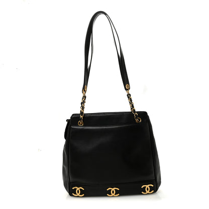 Chanel Lambskin Triple CC Shoulder Bag Black 1 of 11