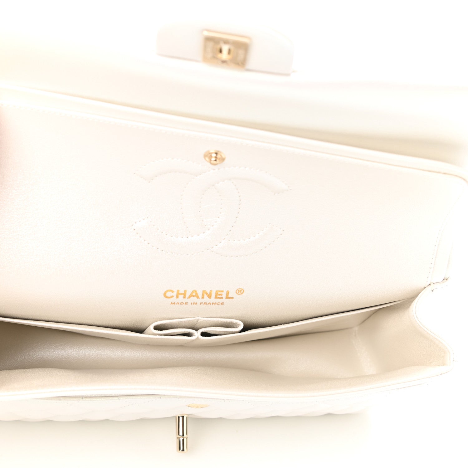 Chanel Iridescent Calfskin Quilted Medium Double Flap White 5 of 11