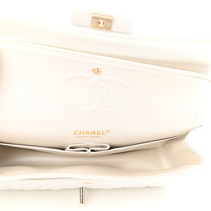 Chanel Iridescent Calfskin Quilted Medium Double Flap White 5 of 11